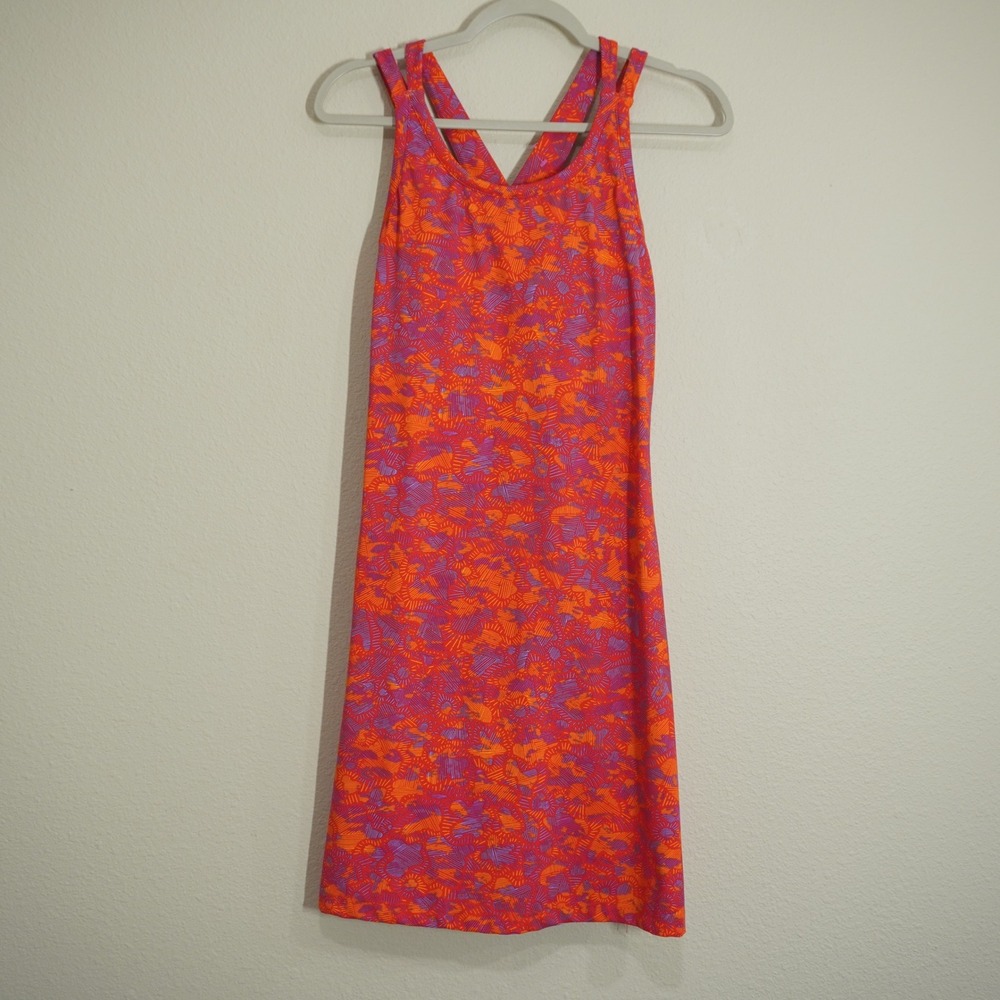 Title Nine Size Small Swim Diamalete Dress Orange Abstract Strappy Water Sports